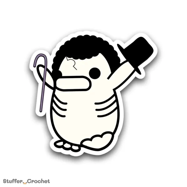 afro skeleton piki duck sticker