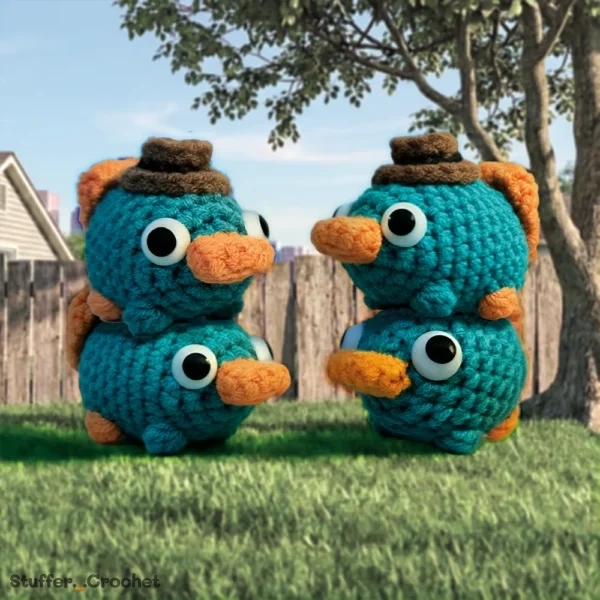 agent platypus crochet keychain