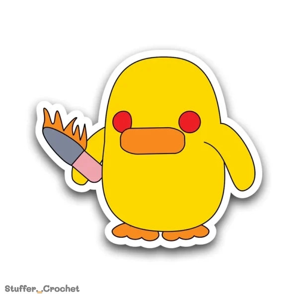 Angry Kapi with Knife Duck Sticker