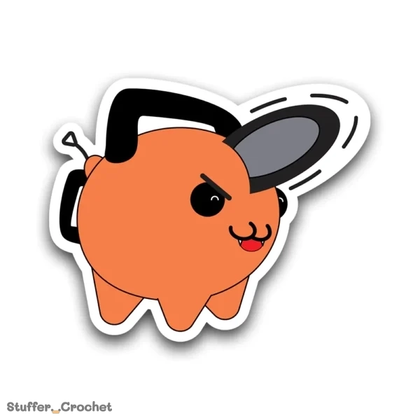Angry Orange Devil Sticker