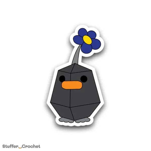 black flower tiny plant sticker