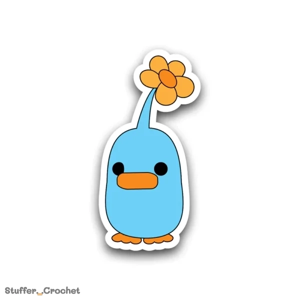 blue flower tiny plant sticker