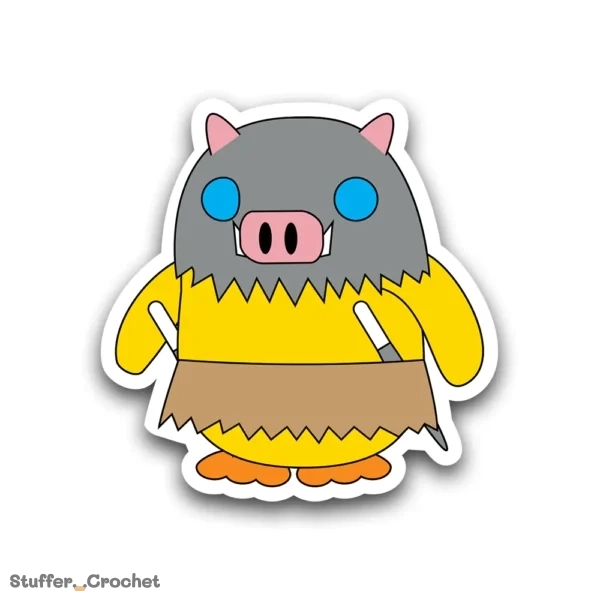 boar mask kapi duck sticker