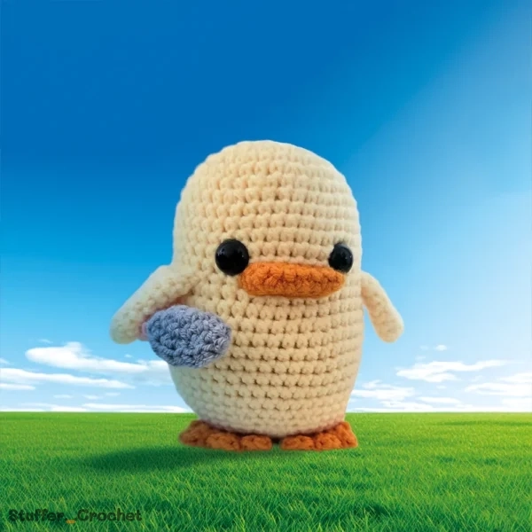 Duck With a Knife Crochet Doll