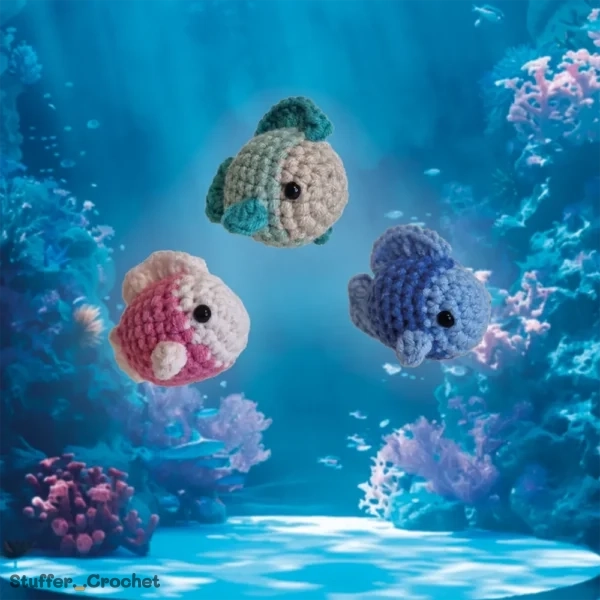 fish crochet keychain