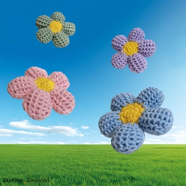 flower crochet keychain