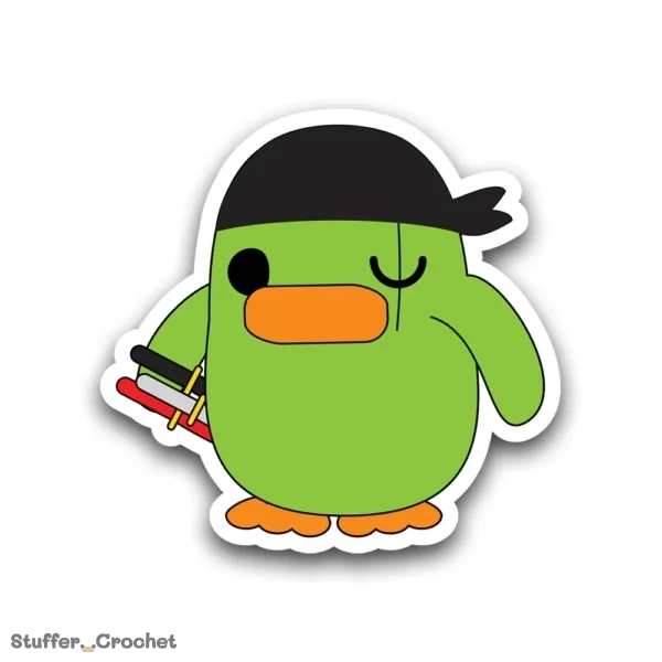 green swordsman kapi duck sticker