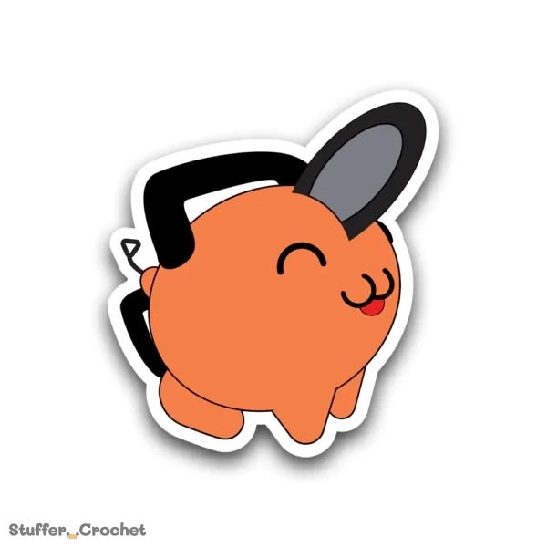 happy orange devil sticker