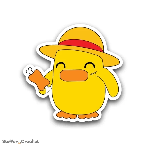 Meat Lover Straw Hat Kapi Duck Sticker