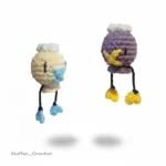 monster balloon crochet keychain