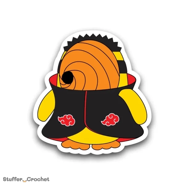 orange swirl ninja kapi duck sticker
