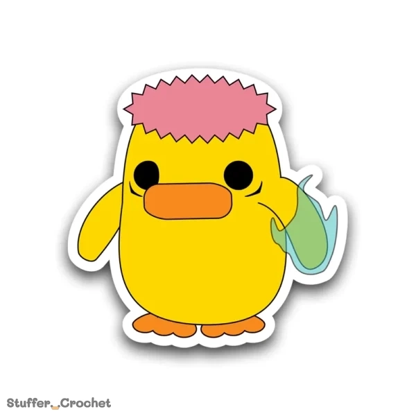 Pink Hair Cursed Duck Sticker
