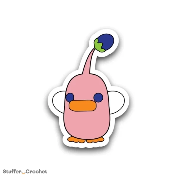 Pink Winged Tiny Plant Sticker