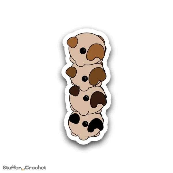 Pug Tower Sticker