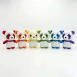 rainbow panda crochet doll