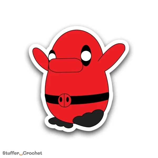 Red Mercenary Piki Duck Sticker