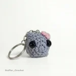 sad hamster crochet keychain