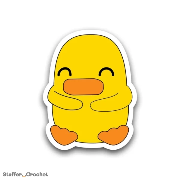 sitting happy kapi duck sticker