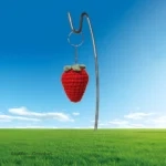 strawberry crochet keychain