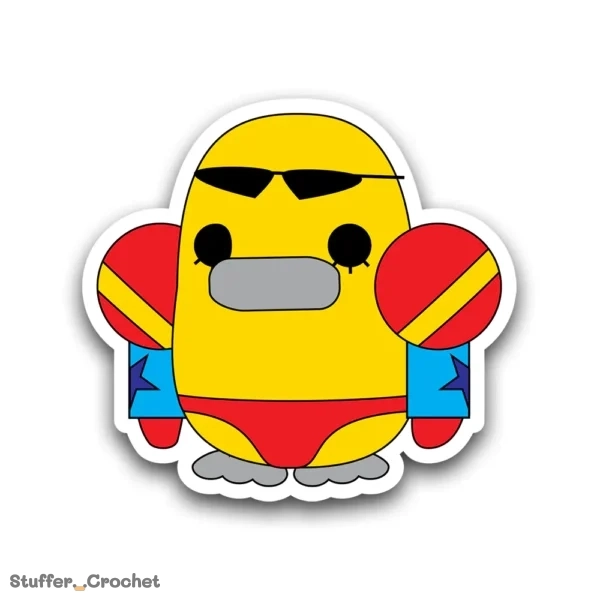 super cyborg kapi duck sticker