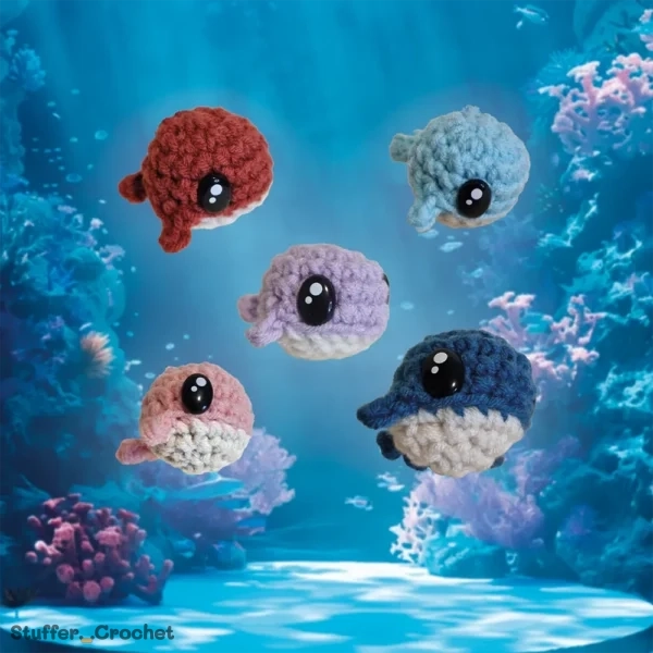 Mini Whale Crochet Keychain