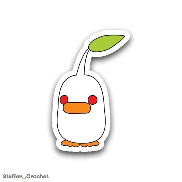 white leaf tiny plant sticker