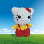 yellow kitty crochet doll
