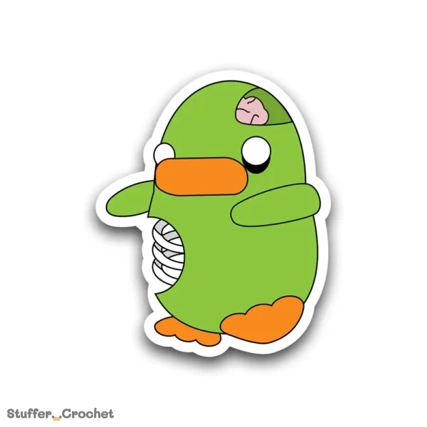 zombie piki duck sticker