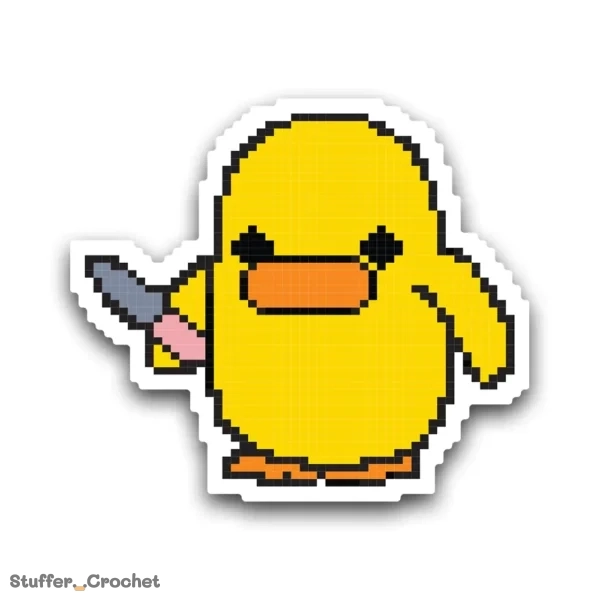 Pixelated Kapi with Knife Sticker